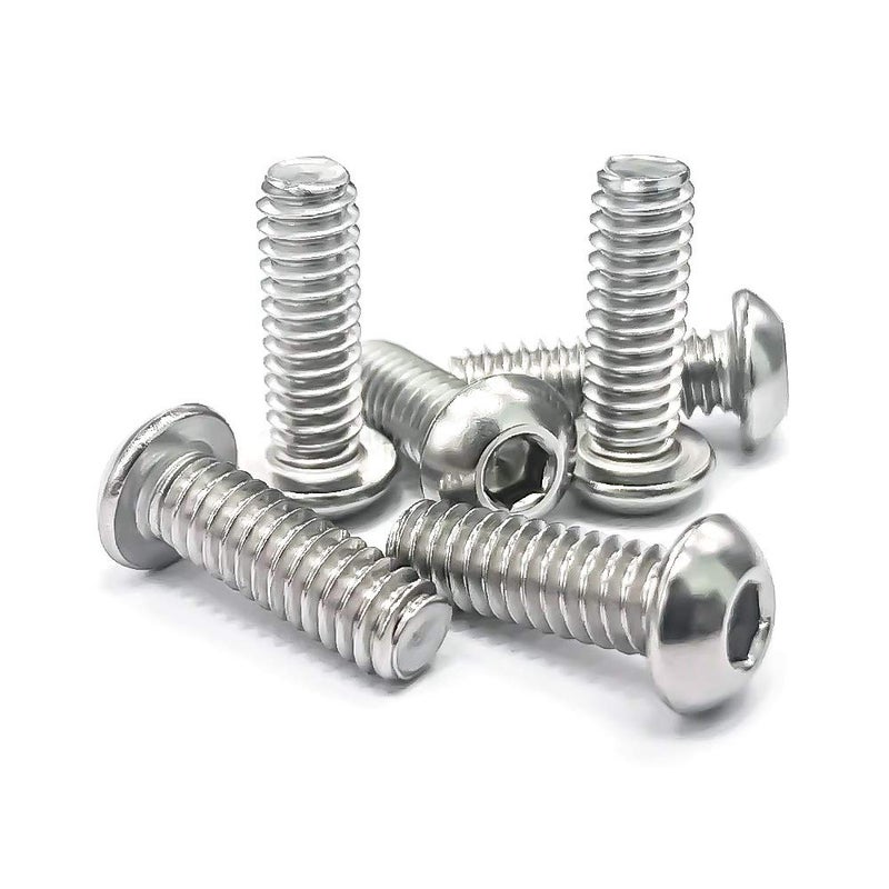 EASTLO 1/4-20 x 3/4" Button Head Socket Cap Bolts Screws, 304 Stainless Steel 18-8, Allen Hex Drive, Bright Finish, Fully Machine Thread, Pack of 25 - Image 1
